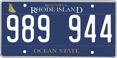 RI license plate 989944