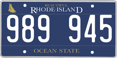 RI license plate 989945