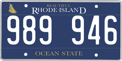 RI license plate 989946