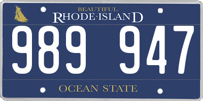 RI license plate 989947