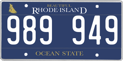 RI license plate 989949