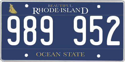 RI license plate 989952
