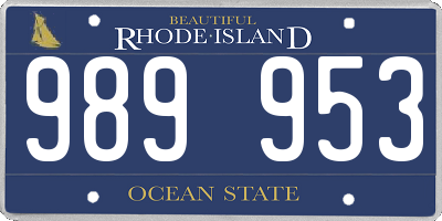 RI license plate 989953