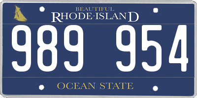 RI license plate 989954