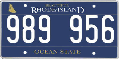 RI license plate 989956