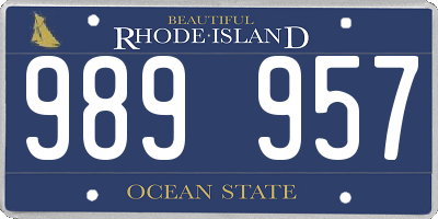 RI license plate 989957