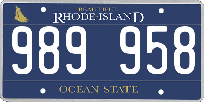 RI license plate 989958