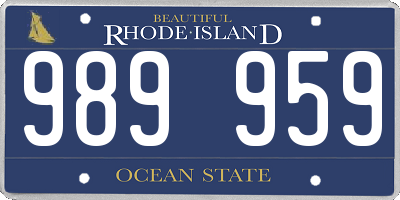 RI license plate 989959