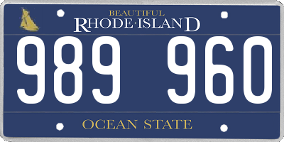 RI license plate 989960