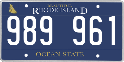 RI license plate 989961