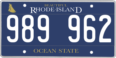 RI license plate 989962