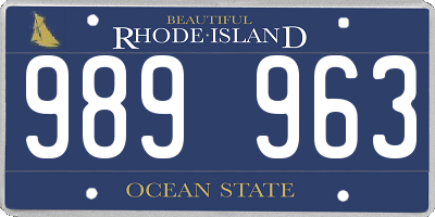 RI license plate 989963