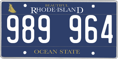 RI license plate 989964