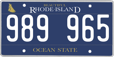 RI license plate 989965