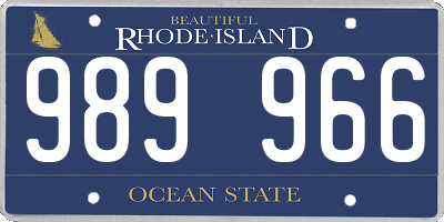 RI license plate 989966