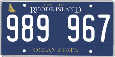 RI license plate 989967