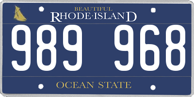 RI license plate 989968