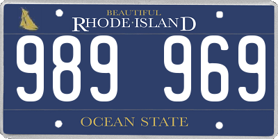 RI license plate 989969