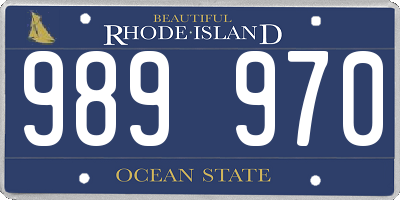 RI license plate 989970