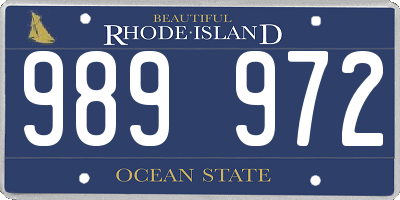 RI license plate 989972