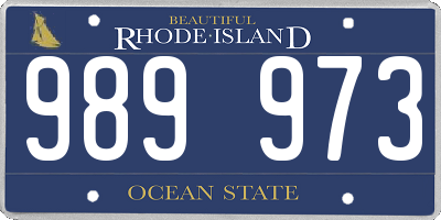 RI license plate 989973