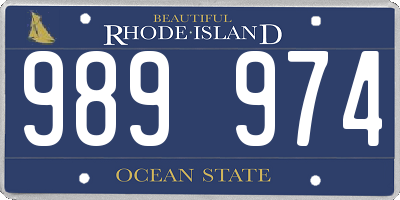 RI license plate 989974