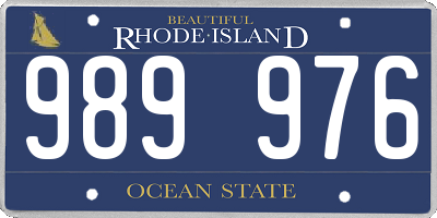 RI license plate 989976