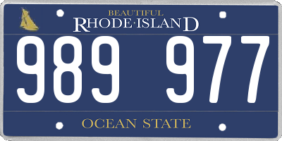 RI license plate 989977