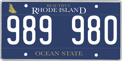 RI license plate 989980