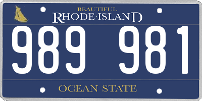 RI license plate 989981