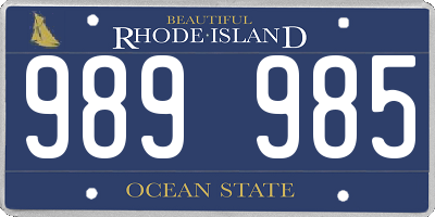 RI license plate 989985