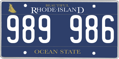 RI license plate 989986