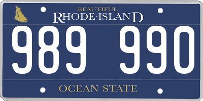 RI license plate 989990