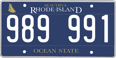 RI license plate 989991