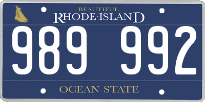 RI license plate 989992