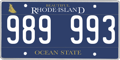 RI license plate 989993