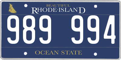 RI license plate 989994