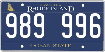 RI license plate 989996