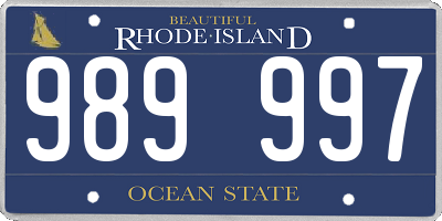 RI license plate 989997