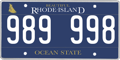 RI license plate 989998