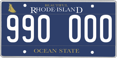 RI license plate 990000