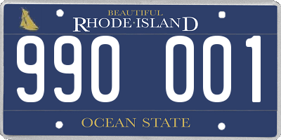 RI license plate 990001