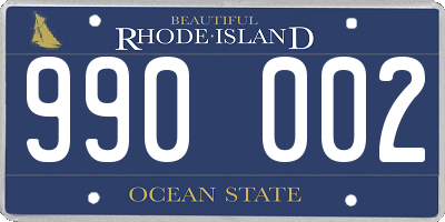 RI license plate 990002