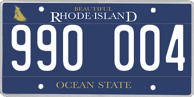 RI license plate 990004