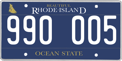 RI license plate 990005