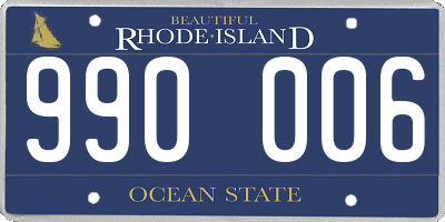 RI license plate 990006