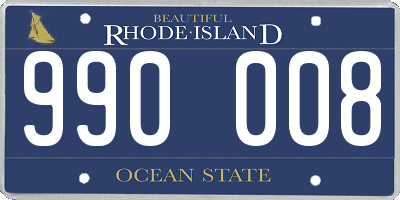 RI license plate 990008