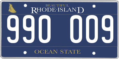 RI license plate 990009