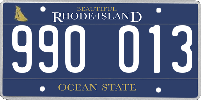 RI license plate 990013