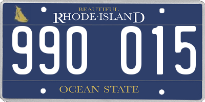 RI license plate 990015